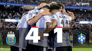 Argentina 4-1 Brasil | ARGENTINA CLASIFICÓ AL MUNDIAL 2026 | Eliminatorias Sudamericanas | Fecha 14