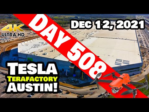 Tesla Gigafactory Austin 4K  Day 508 - 12/12/21- SUNDAY PREP FOR A CRAZY WEEK TO COME AT GIGA TEXAS!