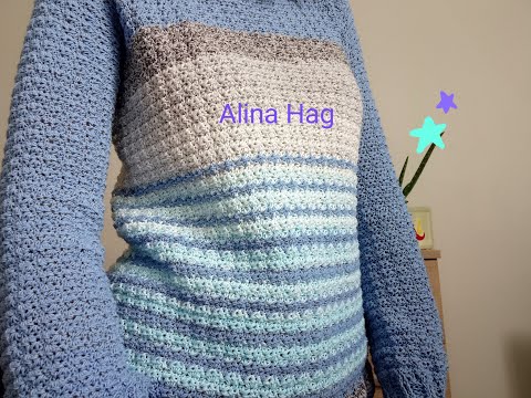 bluza crosetata Mediterana /crochet blouse/ pull au crochet/джемпер крючком