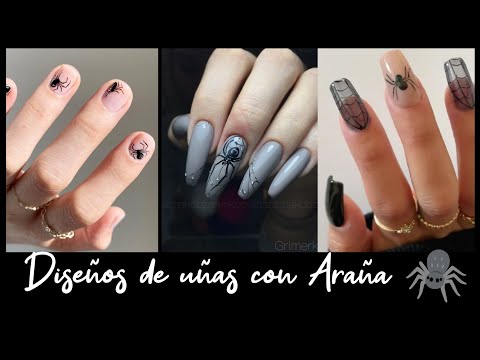 DISEÑOS DE UÑAS CON ARAÑA 🕷️ #diseñosdeuñas #uñasdecoradas #nails #desingnails #tendency #uñas2023