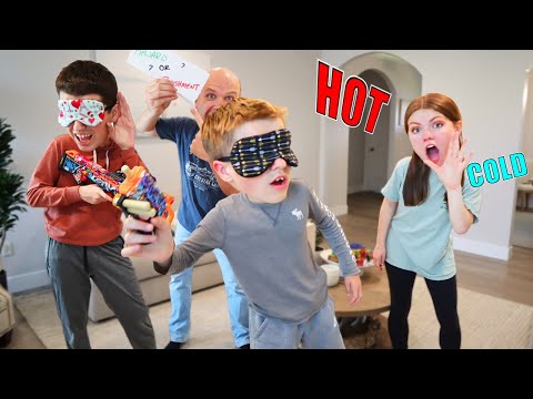 Hot Or Cold Blindfold Blaster Battle!