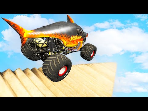 Cars Downhill Stairs to Heaven - BeamNG.drive