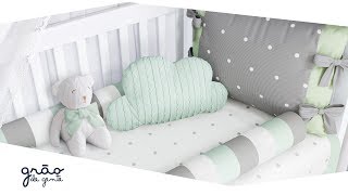 Quarto de Bebê Tricot Poá Verde | Grão de Gente