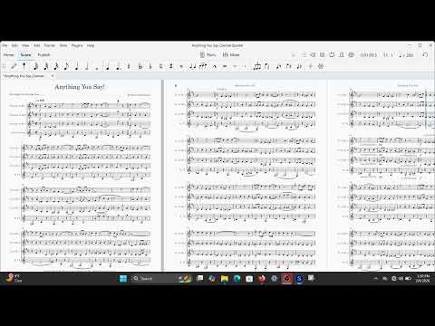Clarinet Sheet Music - Anything You Say! (Walter Donaldson).   Arranged for clarinet quartet.  Full Score and Parts. image 2