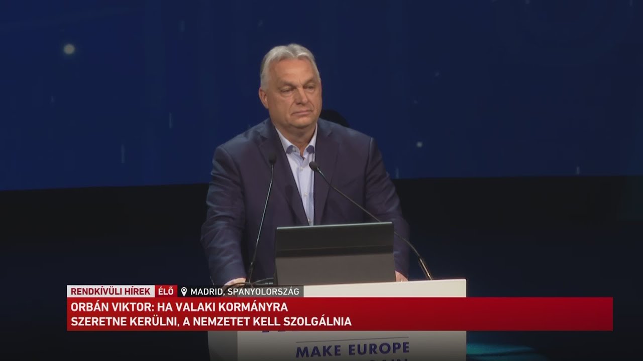 Orbán Viktor felszólalása a szuverenista európai pártcsalád, a Patrióták Európáért nagygyűléséről