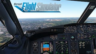 Approach and Landing in Düsseldorf | PMDG 737 | MSFS
