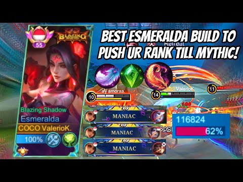 3X MANIAC AND 28 KILLS! - BEST ESMERALDA BUILD TO PUSH UR RANK TILL MYTHIC! - ESME BEST BUILD | MLBB