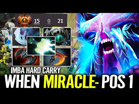 When Miracle play Hard Carry - 100% Destroys the Lane IMBA Carry Dota 2