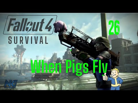 Fallout 4 Survival Mode Walkthrough part 26: When Pigs Fly
