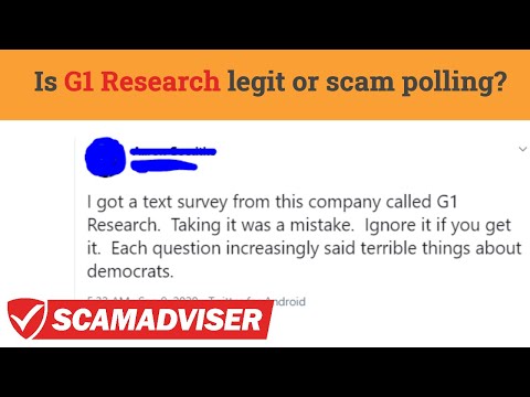 G1 research text message with polling - scam or legit invite to participate in survey?