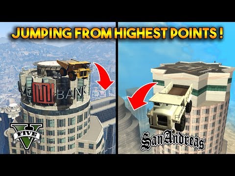 JUMPING FROM HIGHEST POINT ! (GTA 5 VS GTA SAN ANDREAS)