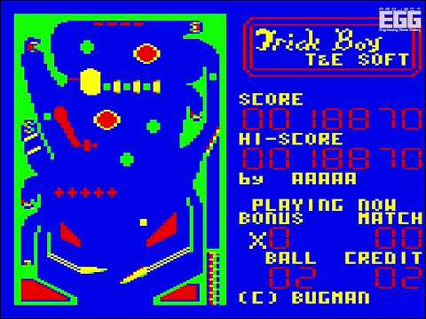 ȥåܡ for PC-6001TRICK BOY / 80's Japanese old pc game. Real 8bit pinball game in 1984.