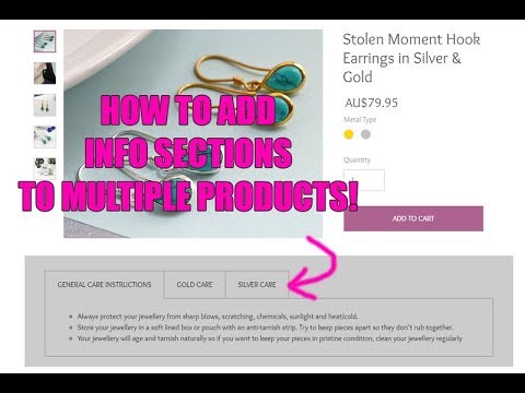 HOW TO ADD INFO SECTIONS TO MULTIPLE PRODUCTS - in Wix Ecommerce websites Video