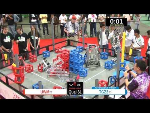 2015 VEXU Q81 - UWM vs TGZ2 - 42 to 87-Division Div-VEX U-VEX Worlds 2015
