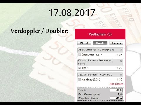 Sportwetten Schein 17.08.2017 Strategie Tipps tips sports betting Bonus Europa League