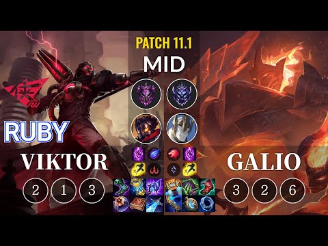 RW Ruby Viktor vs Galio Mid - KR Patch 11.1