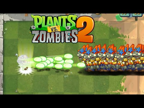 PvZ 2 Challenge - 1 Plant Max Level POWER UP Vs 100 Ducky Tube Conehead Zombies