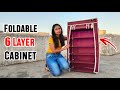 HRM 6 Layer Portable Foldable Collapsible Storage Rack Wardrobe How To Assemble Portable Wardrobe