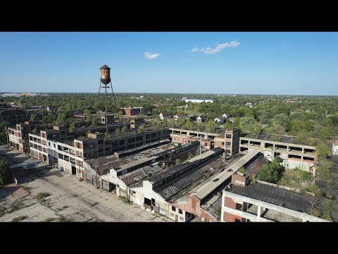 2022 Detroit Packard Plant 4K Drone Stock Footage by Metro Detroit Echo Licensed Part 107 Pilot