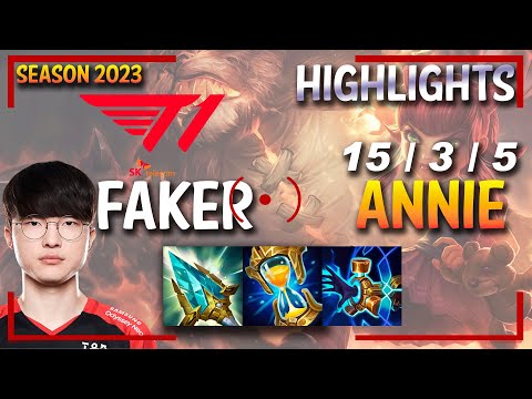 T1 Faker ANNIE vs SYLAS - HIGHLIGHTS - KR Ranked