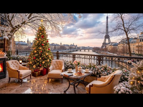 Paris Winter Morning Café Jazz ☕ Cozy Christmas Ambience & Relaxing Jazz Music for Study & Focus