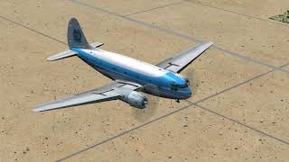 Landing a Curtiss C-46 Commando VFR at Phoenix Sky Harbor Phoenix Arizona in FSX.