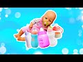 Baby Annabell doll is crying. Baby Alive doll & Baby Born doll playing with dolls & toys for kids.
