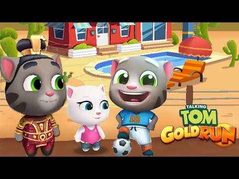 Talking Tom Gold Run Android Gameplay - General Tom vs Football Tom
