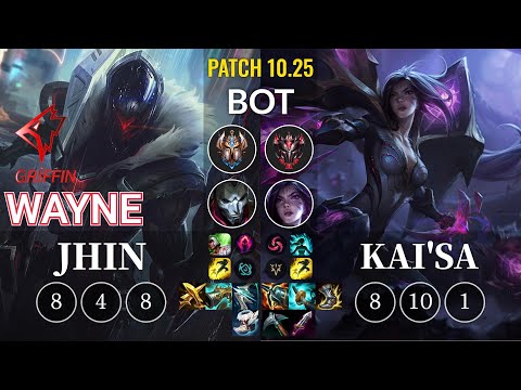 GRF Wayne Jhin vs Kai'Sa Bot - KR Patch 10.25