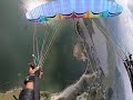 U-trun paraglider Acro 16m Black out plus infinity side exit  D-stall, and 360 landing