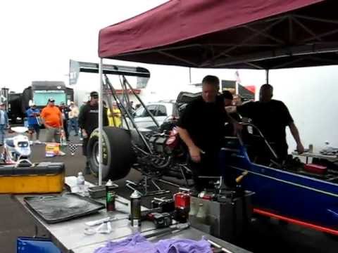 IN THE PIT....Top Fuel Dragster Warm-Up