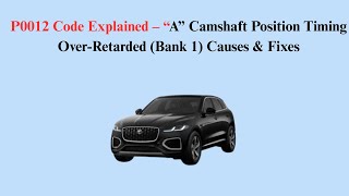 P0012 Code Explained – “A” Camshaft Position Timing Over-Retarded (Bank 1) Causes & Fixes
