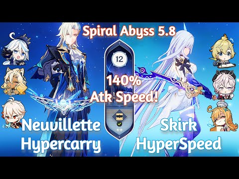 C0 Skirk Hyperspeed x C0 Neuvillette Hypercarry - NEW Spiral Abyss 5.8 | Genshin Impact