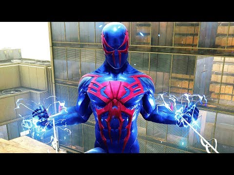 Spider-Man PS4 - Spider-Man 2099 Suit Electric Combat & Free Roam Gameplay