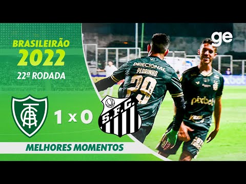 Gols e lances de América-MG x Santos