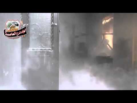 استهداف آليات في إدارة المركبات التابعة لقوات النظام من قبل لواء درع العاصمة في مدينة دمشق في محافظة دمشق