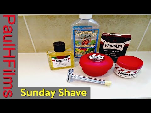 Merkur Progress DE Razor 💈 Proraso Shaving Soap (Red)