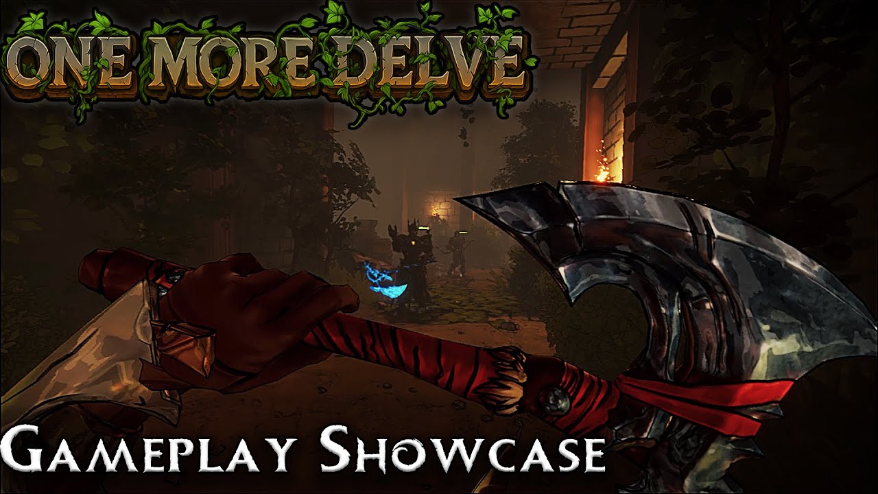 One More Delve gameplay showcase featuring physics-driven sword combat in a torchlit dungeon