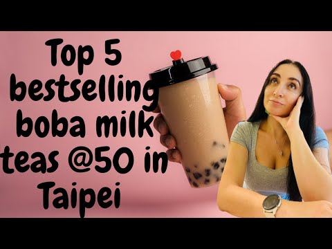 Experimentando os chás mais vendidos em uma loja de chá 50 Lan Boba em Taipei!