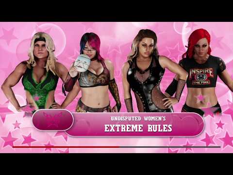 WWE 2K18 Heel Becky Lynch VS Trish '18,Beth,Asuka Extreme Elimination Match Undisputed Women's Title