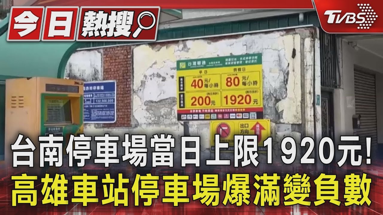 台南停車場當日上限1920元！　高雄車站停車場爆滿變負數