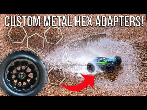 Custom Metal Hex Adapters for my 6s Rustler 4x4! - 12-14mm