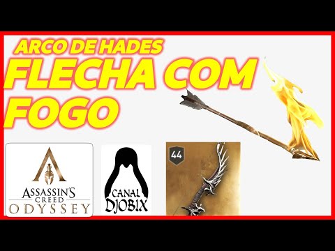 Bow with fire arrow, flaming with the bow of Hades in Assassin's Creed Odyssey - Djobix Games