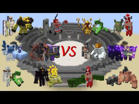 Minecraft Mobs Battle royale! Team Battle! Minecraft random mob battle!