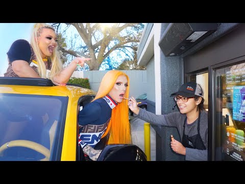 ドライブスルーは私たちのメイクアップを行います。トリーシャ・ペイタス (Drive-Thru Does Our Makeup feat. Trisha Paytas)
