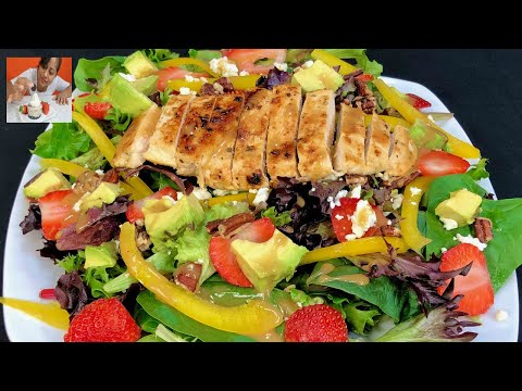 ENSALADA FRESCA con POLLO A LA PLANCHA y FRESAS - Receta SALUDABLE y DELICIOSA
