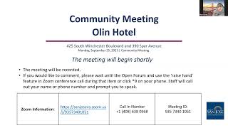 Community Meeting on September 28, 2023 via Zoom