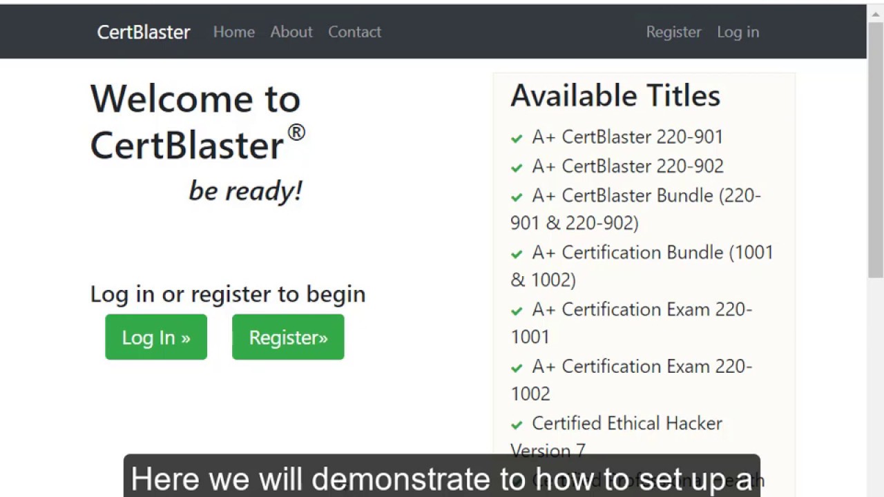 CertBlaster Online Registration & Activation Tutorial | CertBlaster