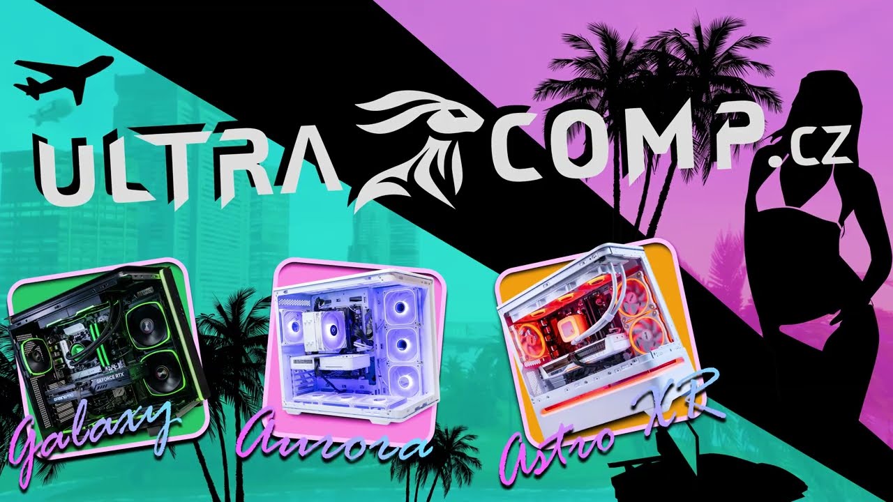 Tommy Vercetti projíždí Vice City na motorce PCJ-600, aby si vyzvedl nový herní počítač od UltraComp