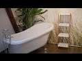Étagère Bambou 4 Niveaux salle de bain Marron - Blanc - Bambou - 33 x 110 x 34 cm